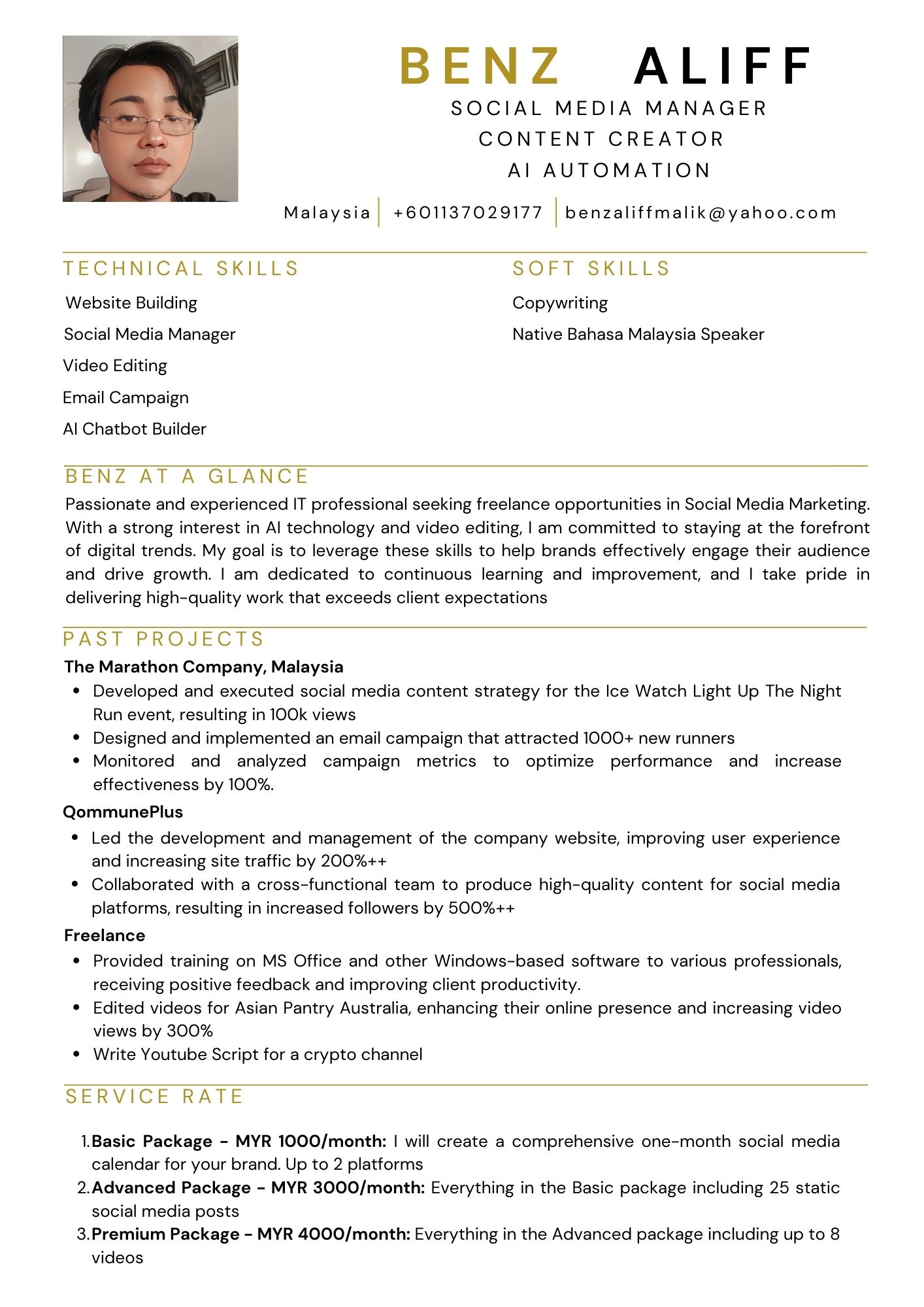 My Freelance resume.