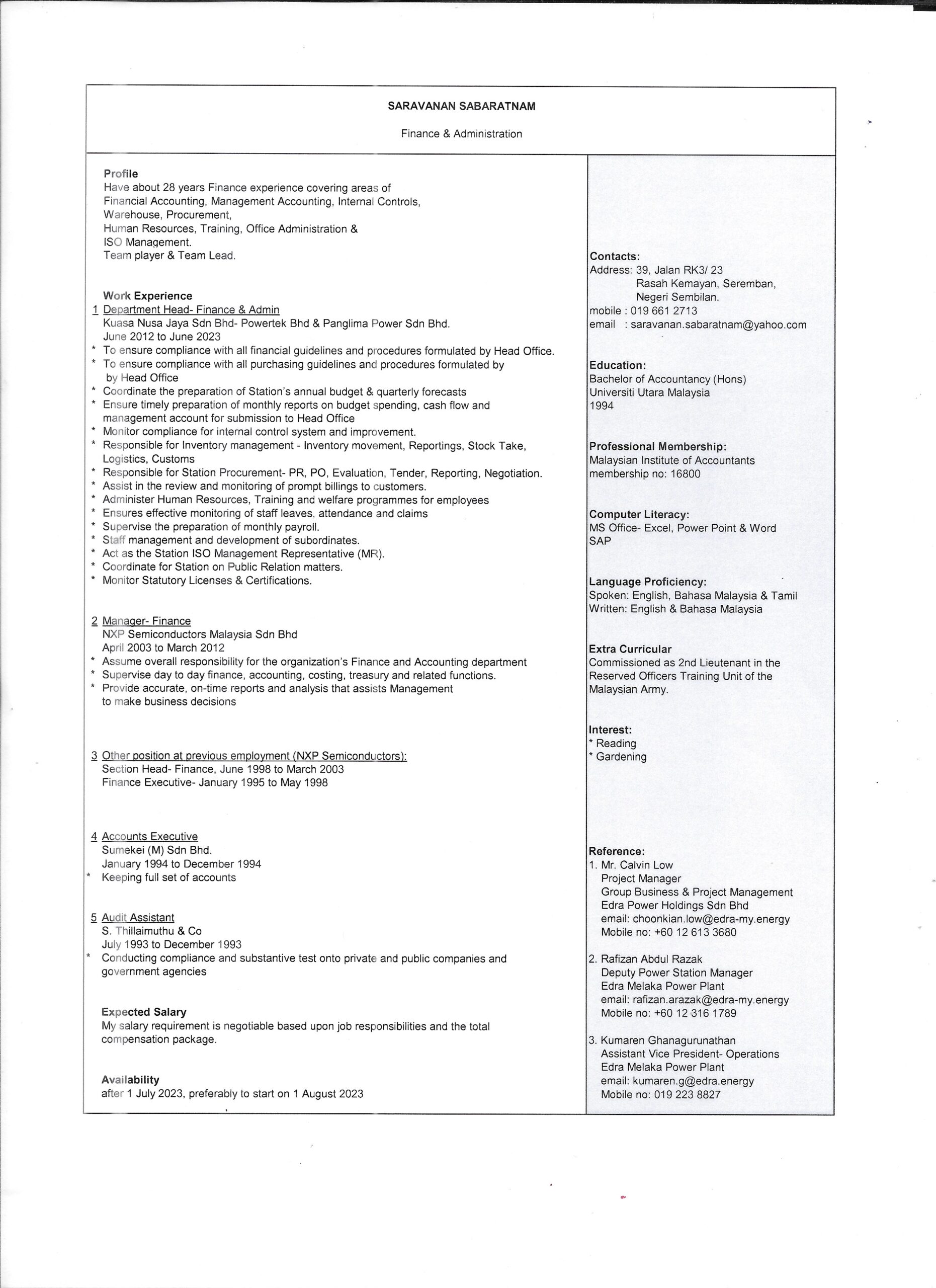 Finance & Administration