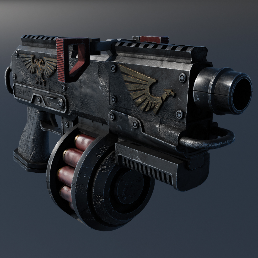 Warhammer 40K Bolter Auto Shotgun 3D Fan Art