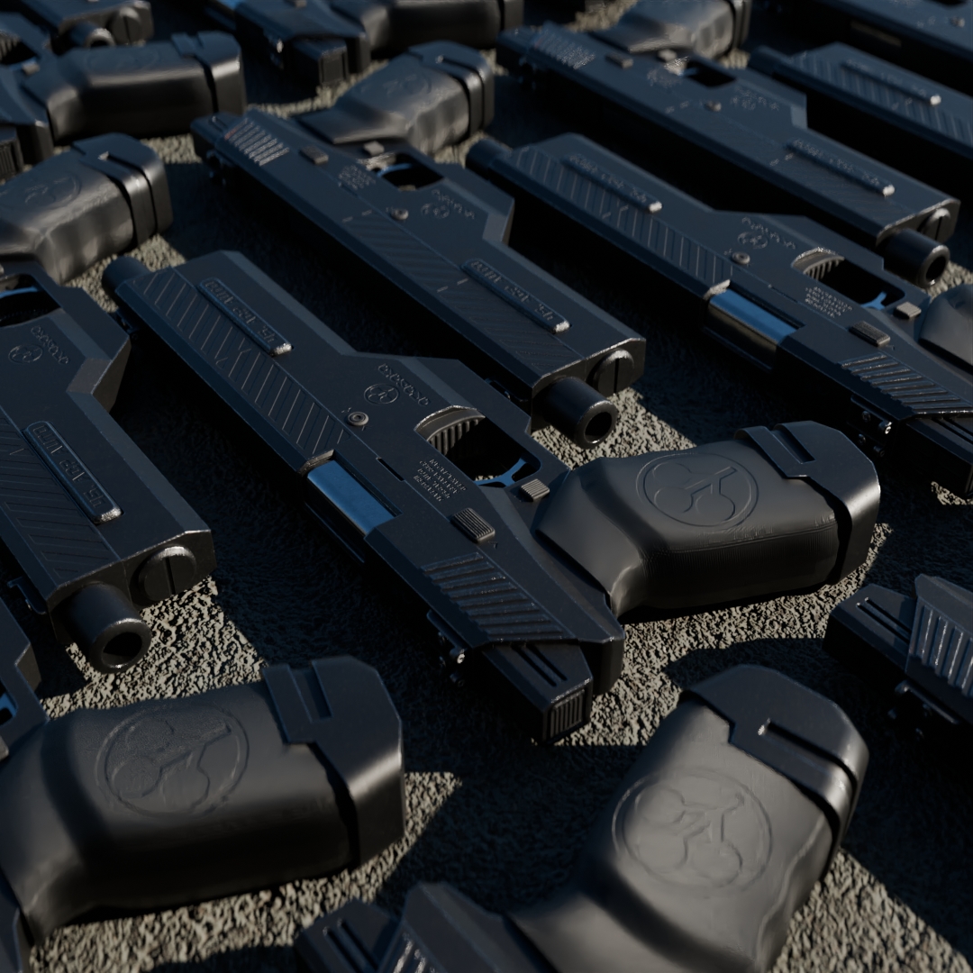 Cyberpunk 2077 Style 3D Game Asset (Masayoshi 45.ACP Arasaka Corp Gun)