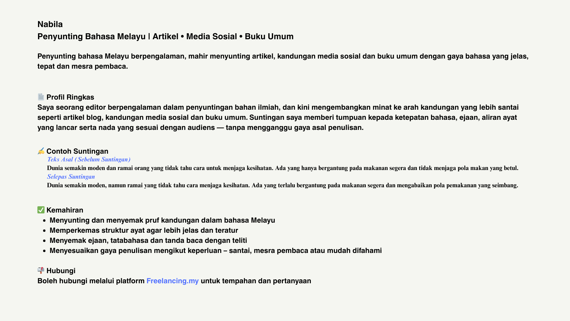 Penyunting Bahasa Melayu | Artikel • Media Sosial • Buku Umum