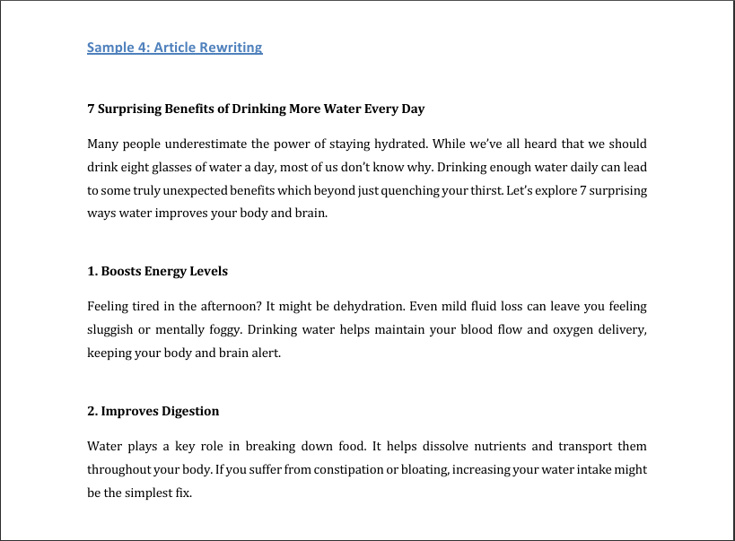 Sample 4: Article Rewriting