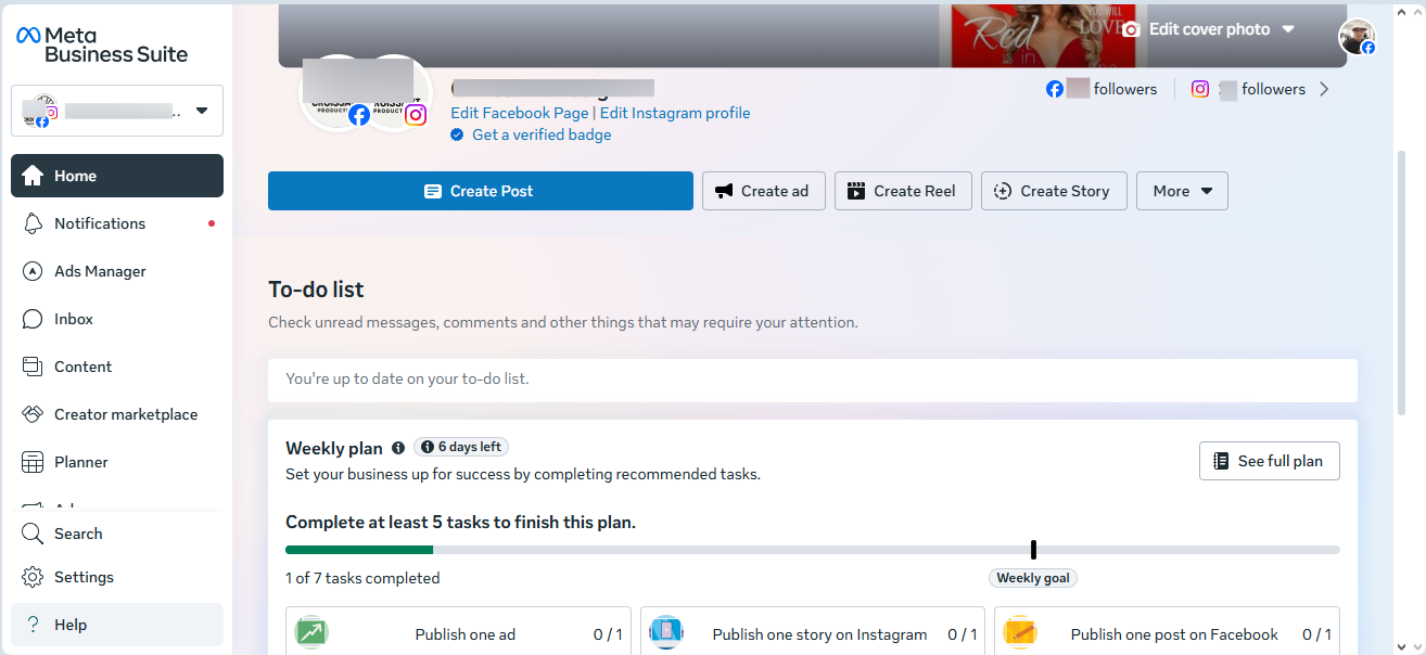 Social Media Content Creation & Scheduling (Meta Business Suite)