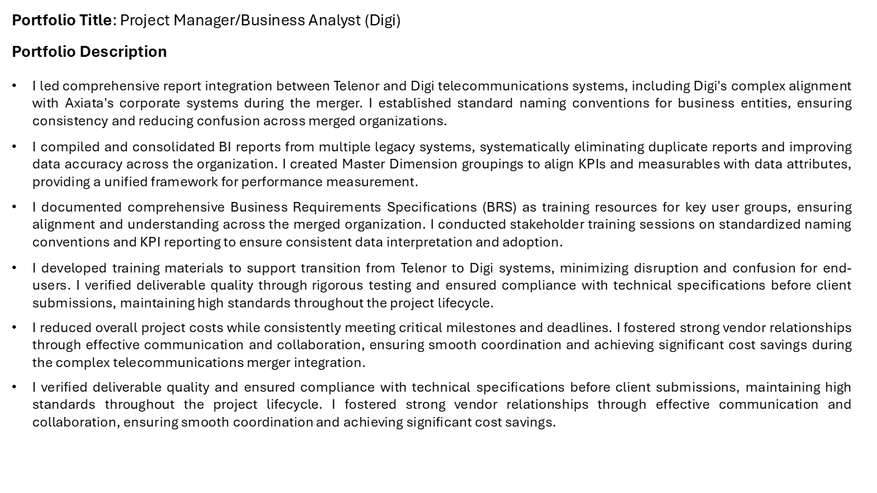 Project Manager/Business Analyst (Digi)