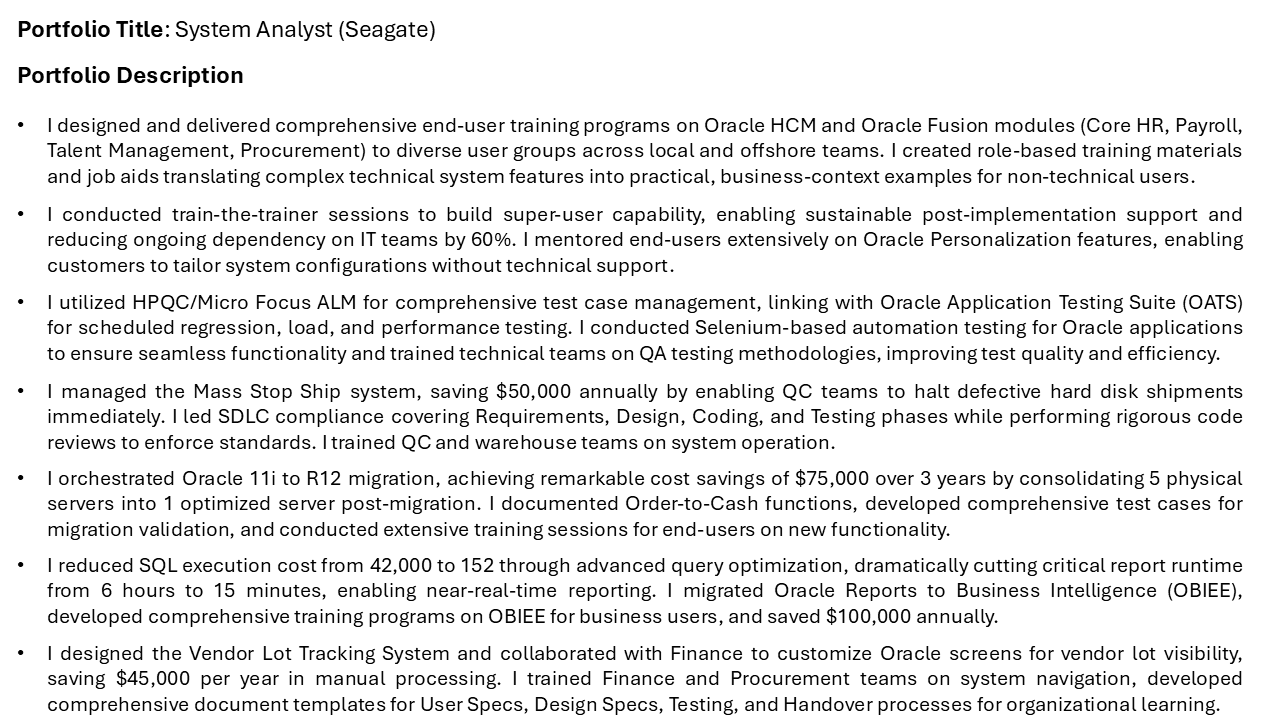 System Analyst (Seagate)