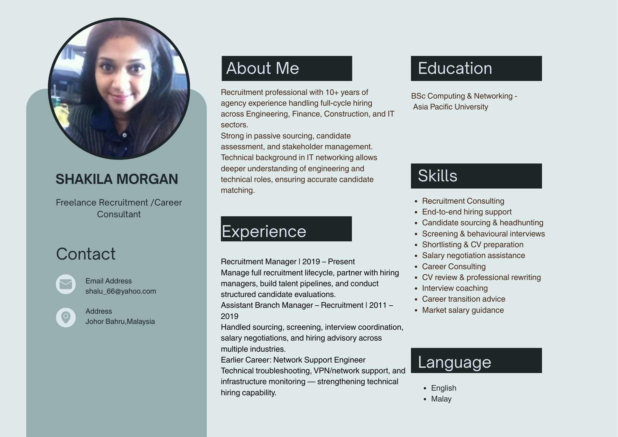 Freelance Recruitment Consultant/Career Consultant